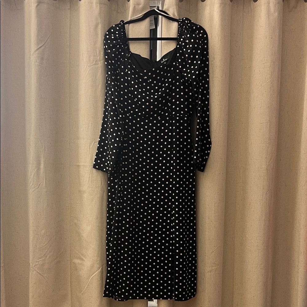 Elegant Black Polka Dot Dress